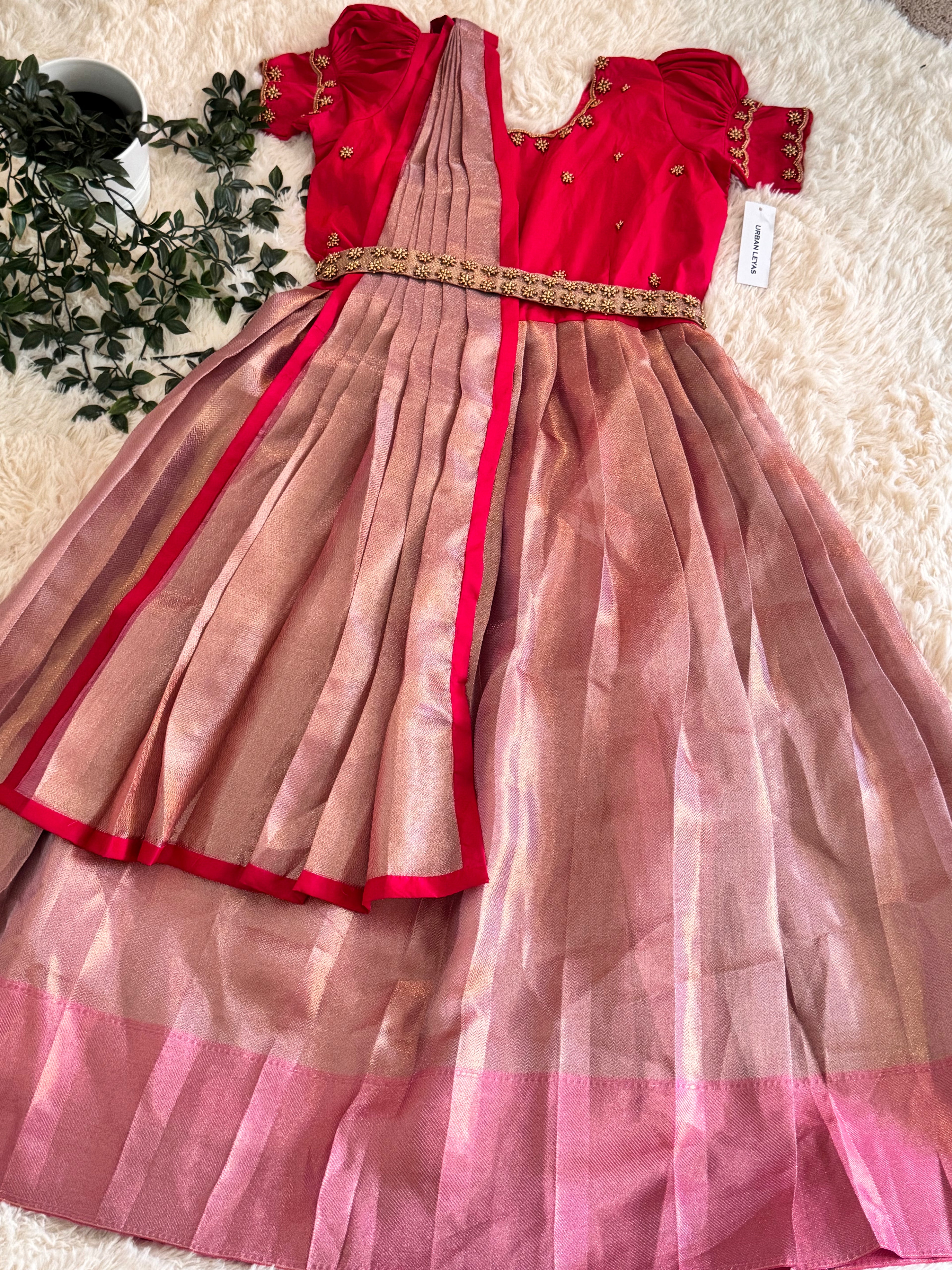 Girls Ethnic Tusser silk Dress