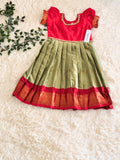 Girls' Ethnic Green Dress